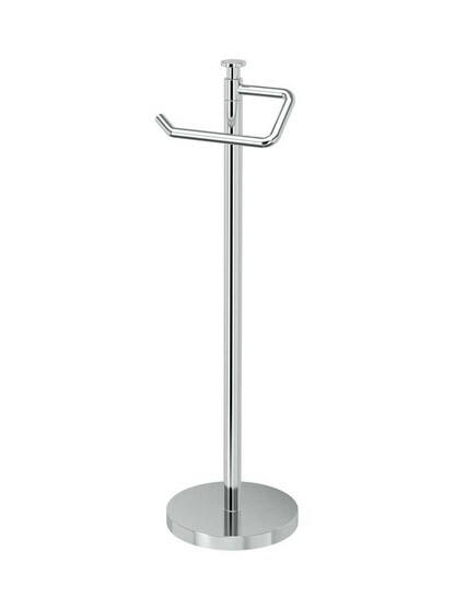 Harper Freestanding Toilet Paper Holder in Polished Chrome.